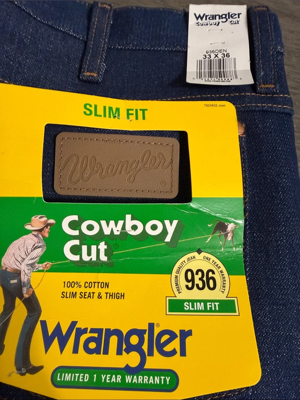 WRANGLER 936 COWBOY CUT SLIM FIT Size 33 X 36